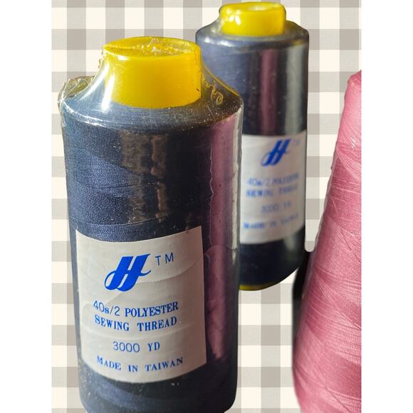 5 Spool 100% Polyester Sewing Thread 3000 Yards Black /White/Peach/Pink Sealed - Picture 4 of 5